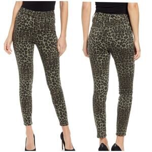 Good American NWT Good Waist Crop Green Cheetah Print Jeans Size 22 High Rise